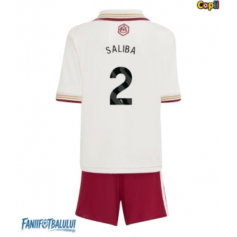 Arsenal William Saliba #2 Echipament de Fotbal Replică 2025-26 Copii Treilea (+ Șorturi)